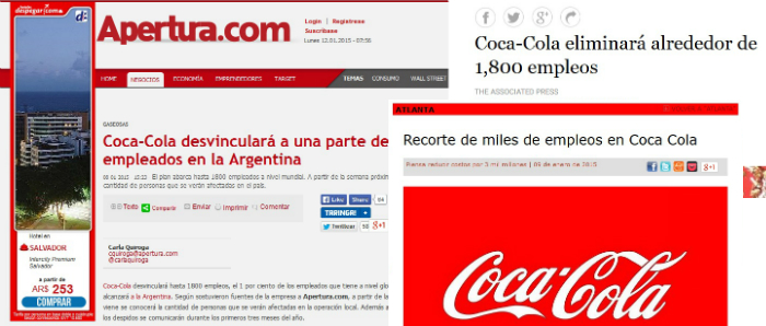 Para reducir costos, CocaCola desvinculará a parte de sus empleados