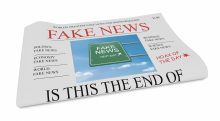 Fake News US Concept: Newspaper Front Page 3d illustration on white background