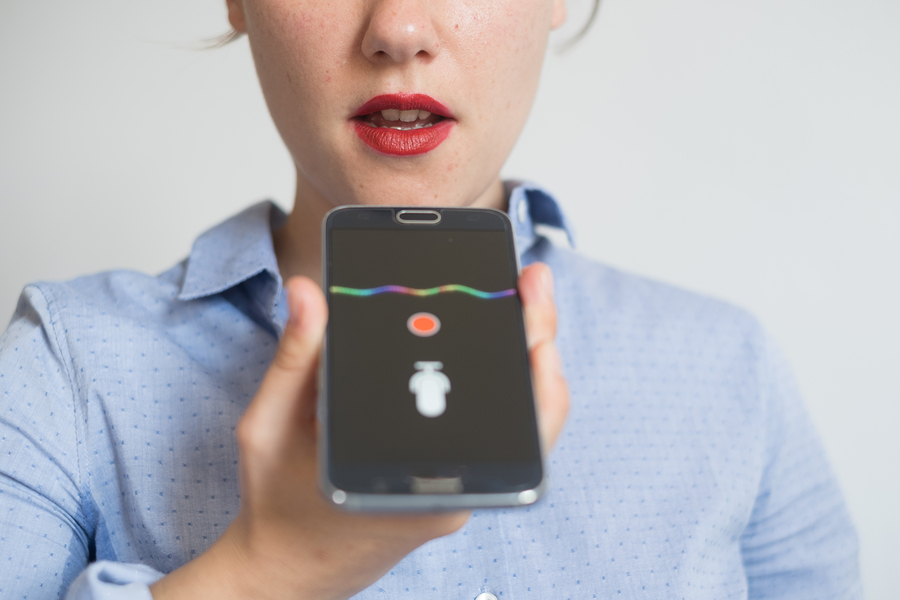Bigstock-Woman-digital voice assistant-voice marketing