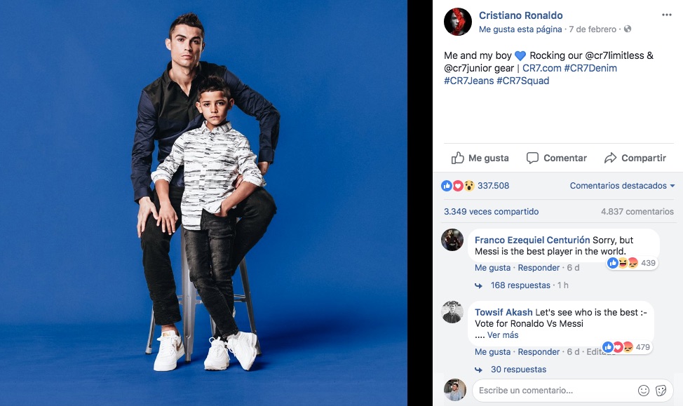 Cristiano Ronaldo y su hijo de siete años quieren venderte su marca de ropa  infantil