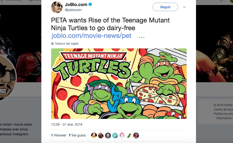 La Asociación PETA pide que las Tortugas Ninja coman pizza vegana