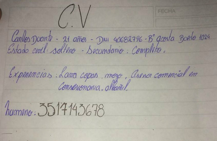 La conmovedora historia de un currículum escrito a mano La conmovedora historia de un currículum escrito a mano