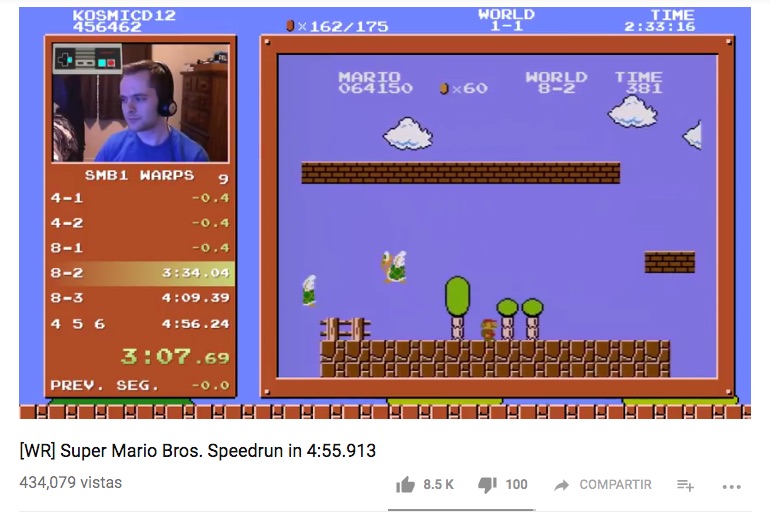 Super Mario Bros. Speedrun in 4:55.913 (Former World Record) 