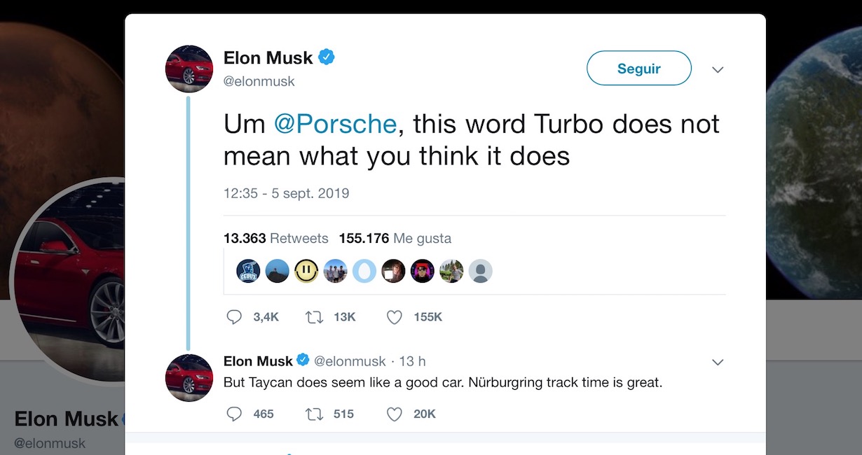 Elon Musk-Tesla-Model S-Porsche-Turbo