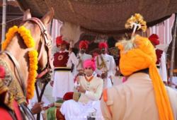 El maharajá de Jaipur en celebraciones en su palacio