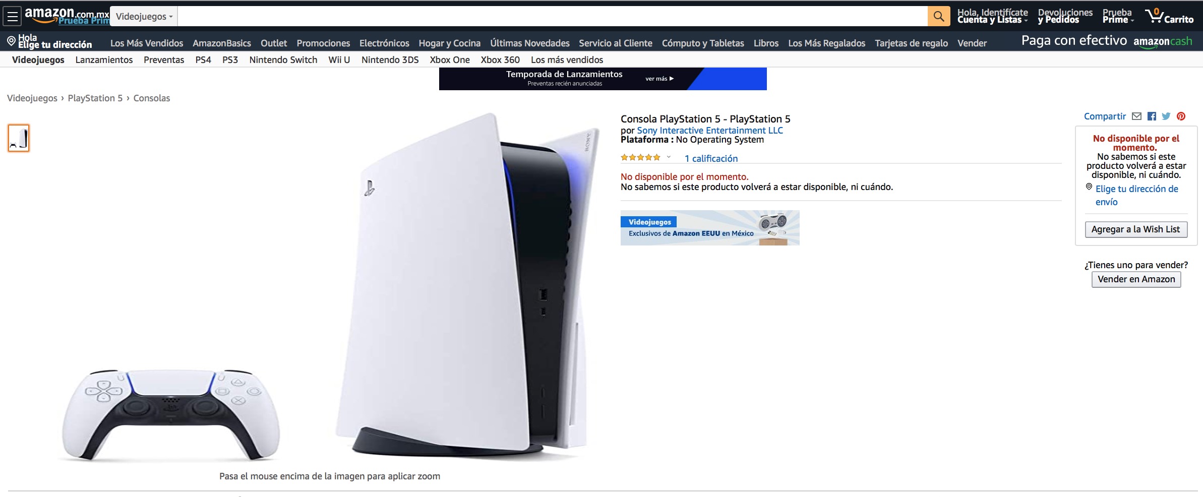 Amazon-México-PlayStation 5