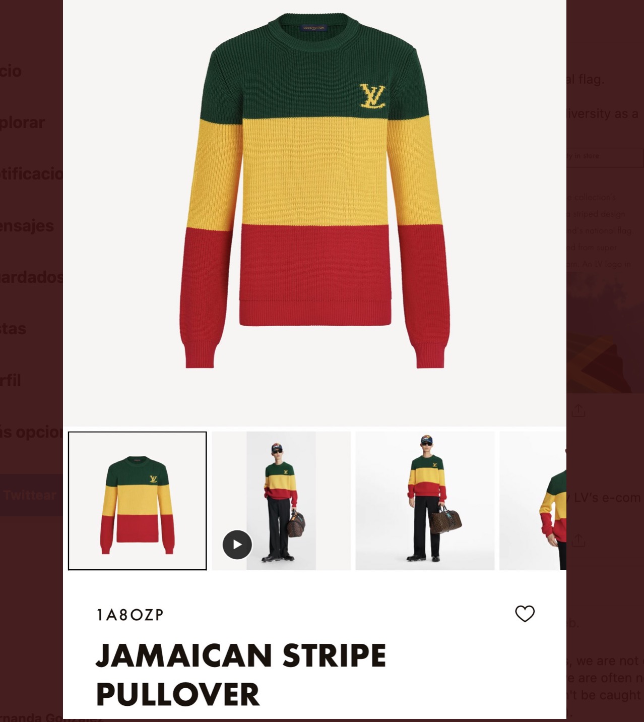 Apropiación cultural: Louis Vuitton lanza una sudadera de 995£ para rendir  tributo a la bandera de Jamaica y se equivoca en los colores