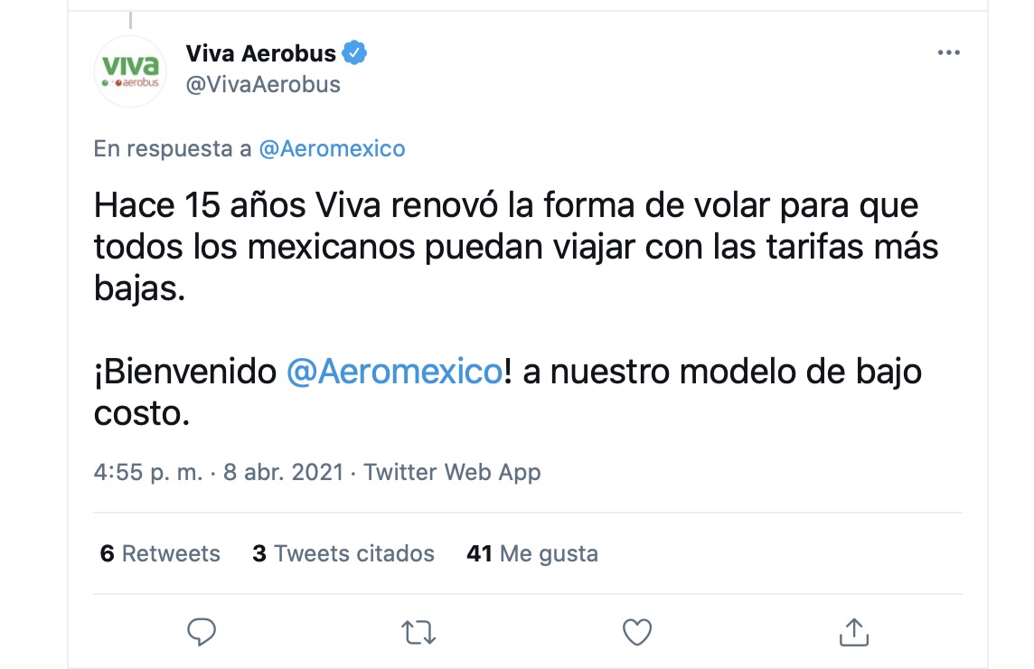 Viva Aerobus da la bienvenida a Aeroméxico al low cost y Volaris gana