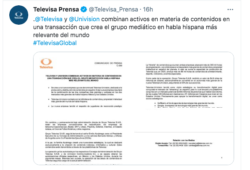 Televisa y Univisión ya rumoraban acerca de su unión.