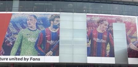 Quitan el cartel de Messi del Camp Nou