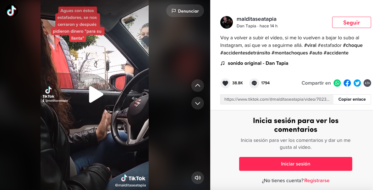 Tiktoker Evidencia Una De Las Extorsiones M S Comunes Que Viven Los Automovilistas