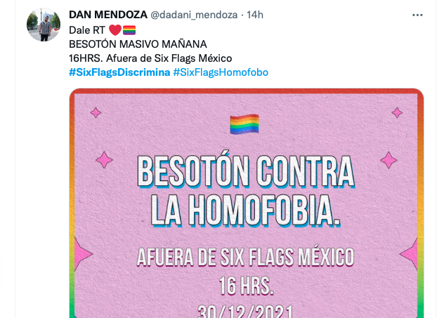 With "Besotón" in Six Flags, they protest against homophobic acts