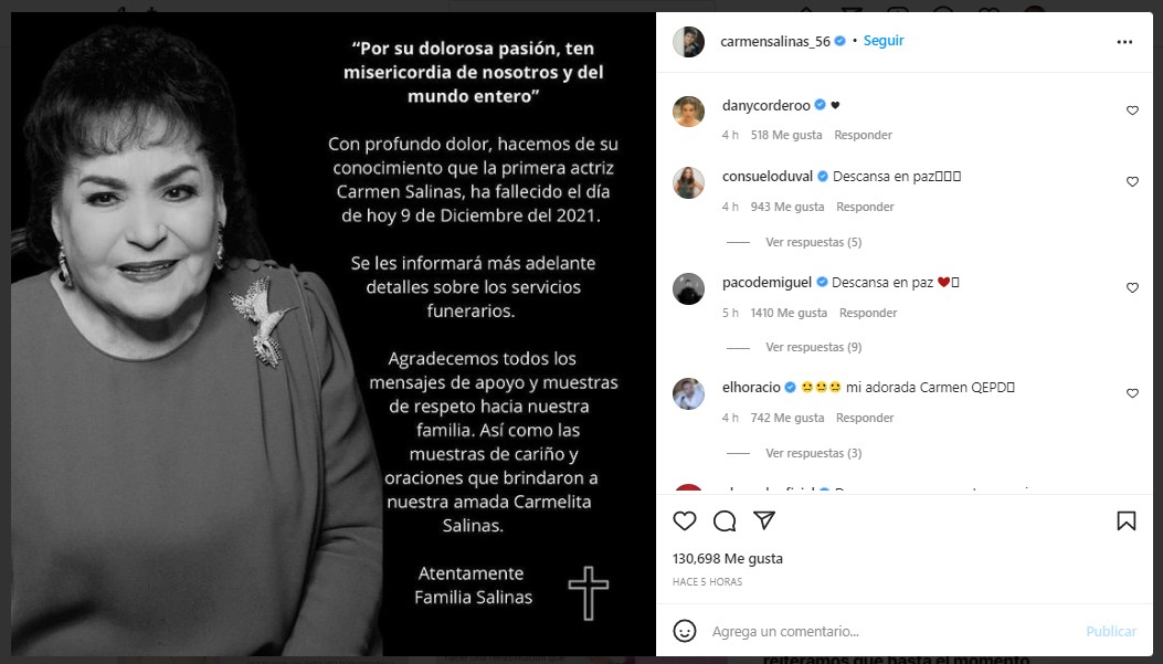 carmen salinas instagram muere