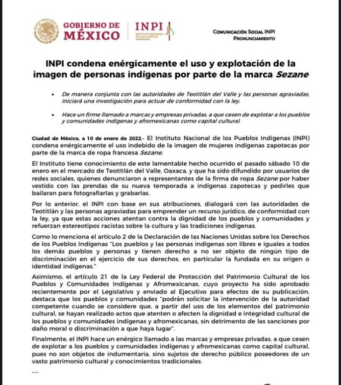 Sezane records Zapotec women dancing in Oaxaca for publicity