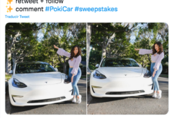 Pokimane sortea un Tesla como estrategia de marketing y sus seguidores siguen creciendo