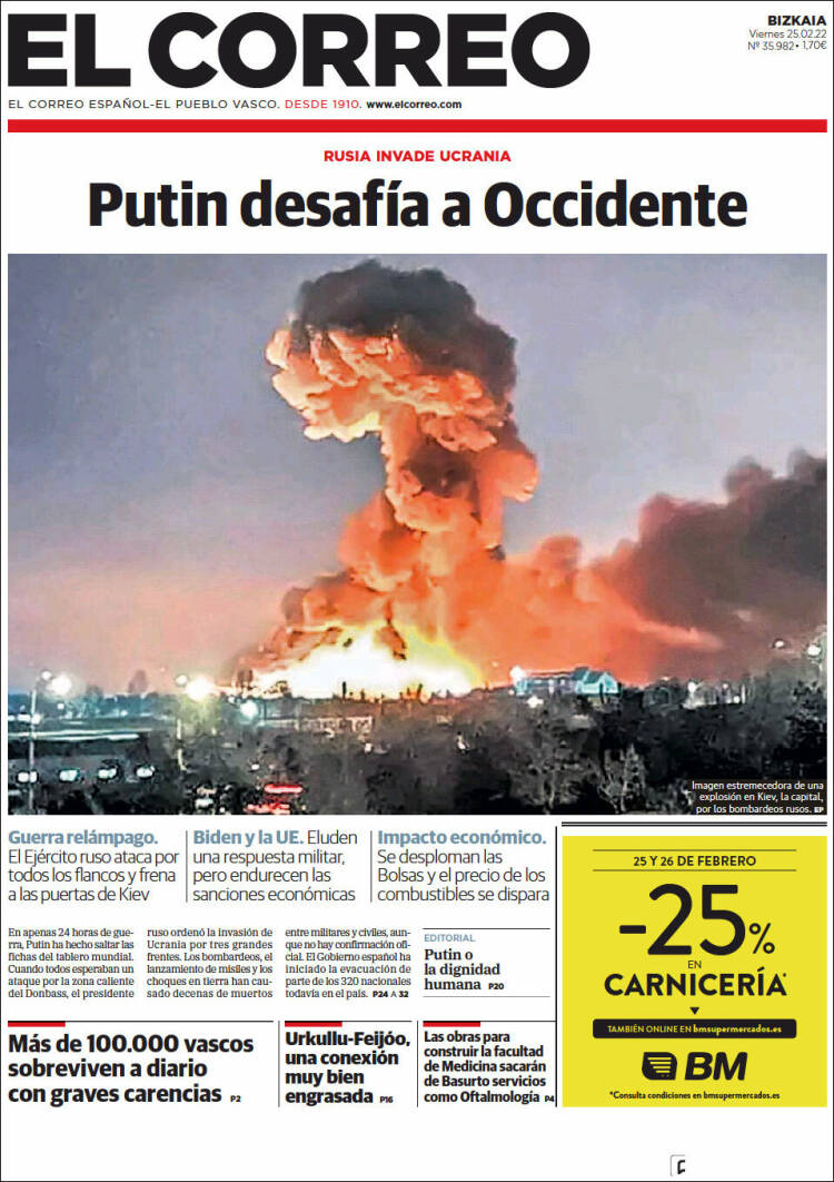 Russia's invasion of Ukraine on the best front pages of the world's newspapers