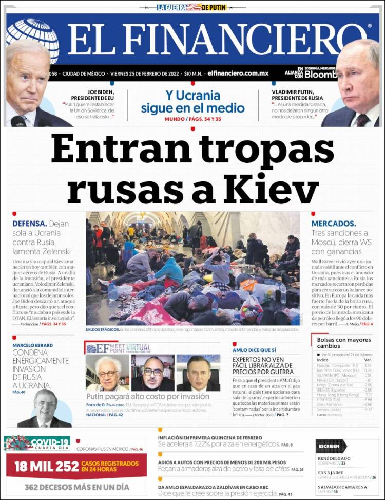 Russia's invasion of Ukraine on the best front pages of the world's newspapers