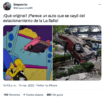 Destacan "estrategia de publicidad" de La Salle con auto que cayó del cielo