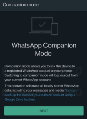 WhatsApp Companion Mode función - Int