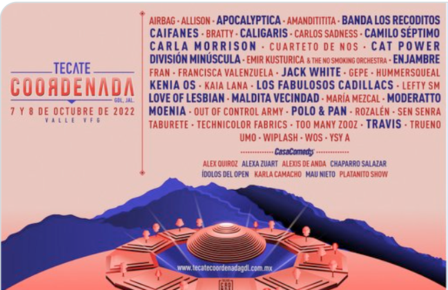 This charges one of the bands of the Coordenada Festival per concert This charges one of the bands of the Coordenada Festival per concert