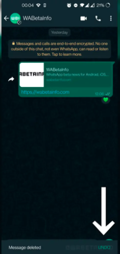 WhatsApp mensajes borrados - Int
