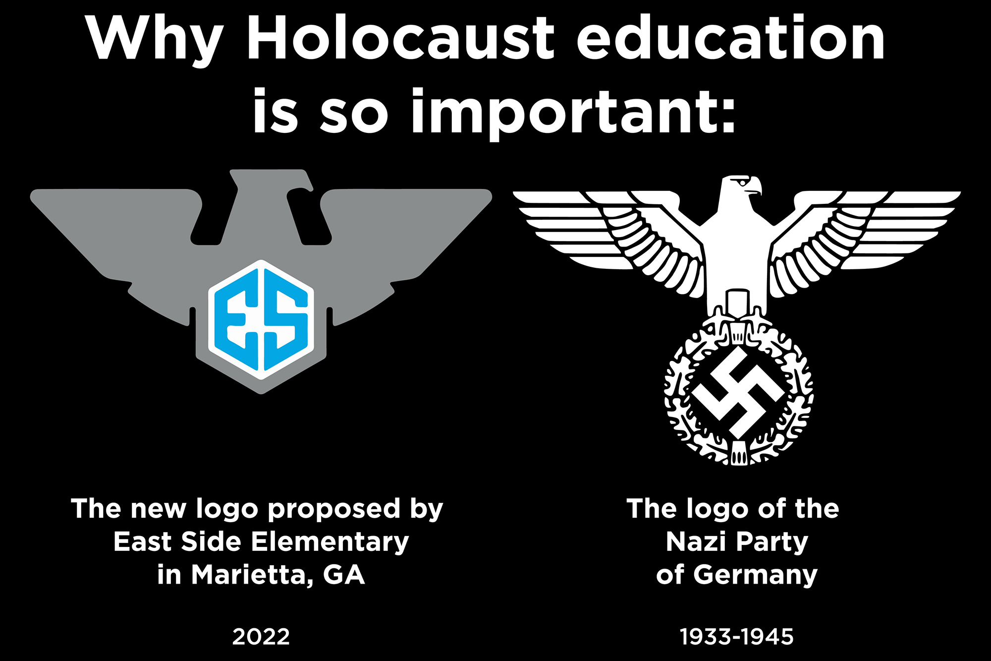 Szkoła przesuń palcem w poszukiwaniu logo, które wygląda jak nazistowski symbol