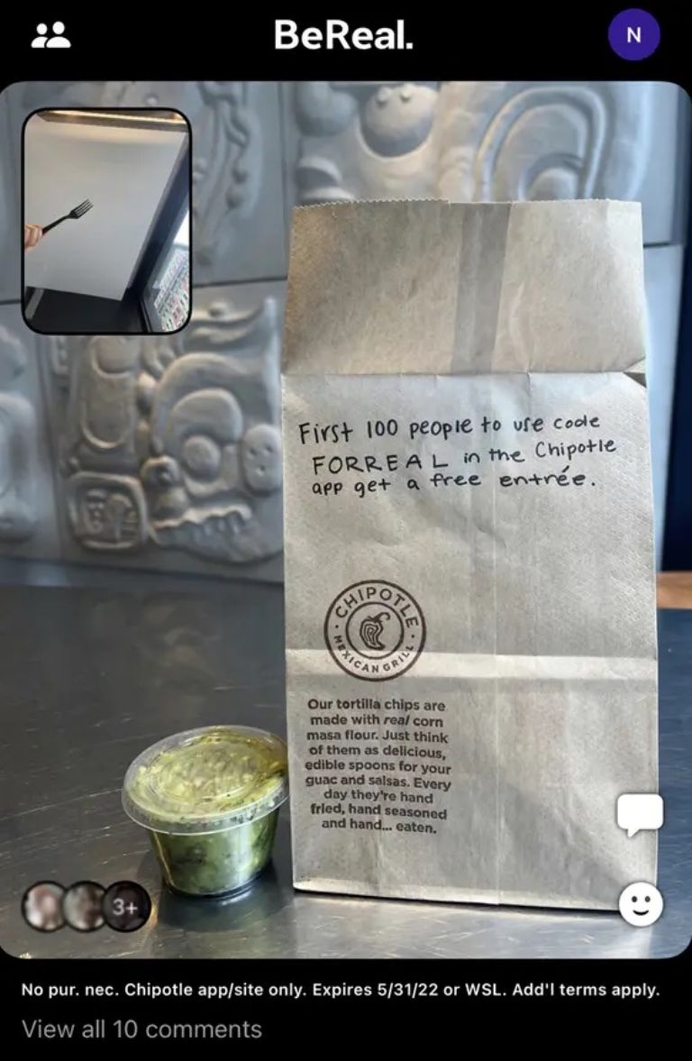 Chipotle bets on BeReal in its marketing strategy