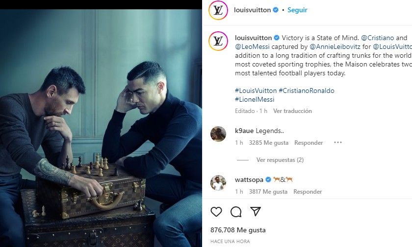 Louis Vuitton reúne a Messi y Cristiano Ronaldo en una campaña de publicidad