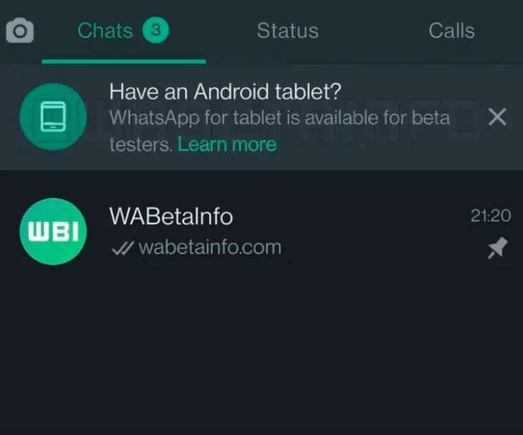 WhatsApp tablets