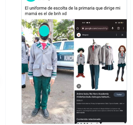 uniforme de primaria inspirado en anime 