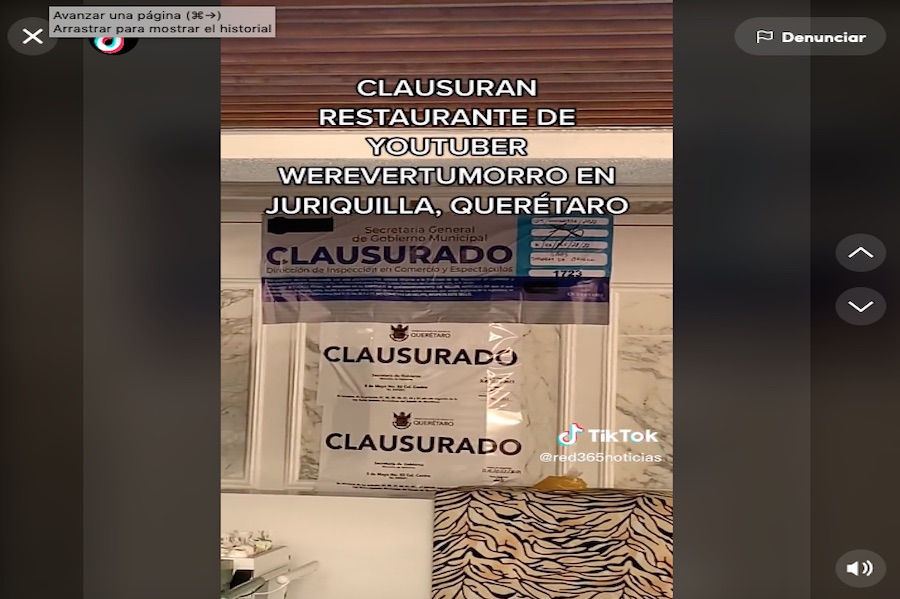 werevertumorro restaurante clausurado