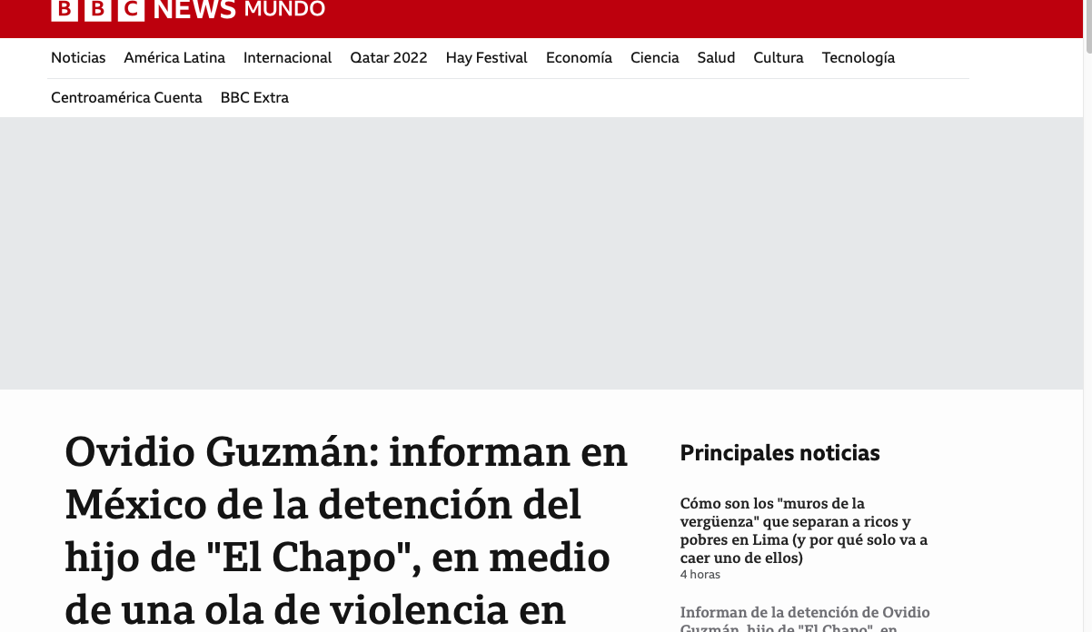 International media after the arrest of Ovidio Guzmán