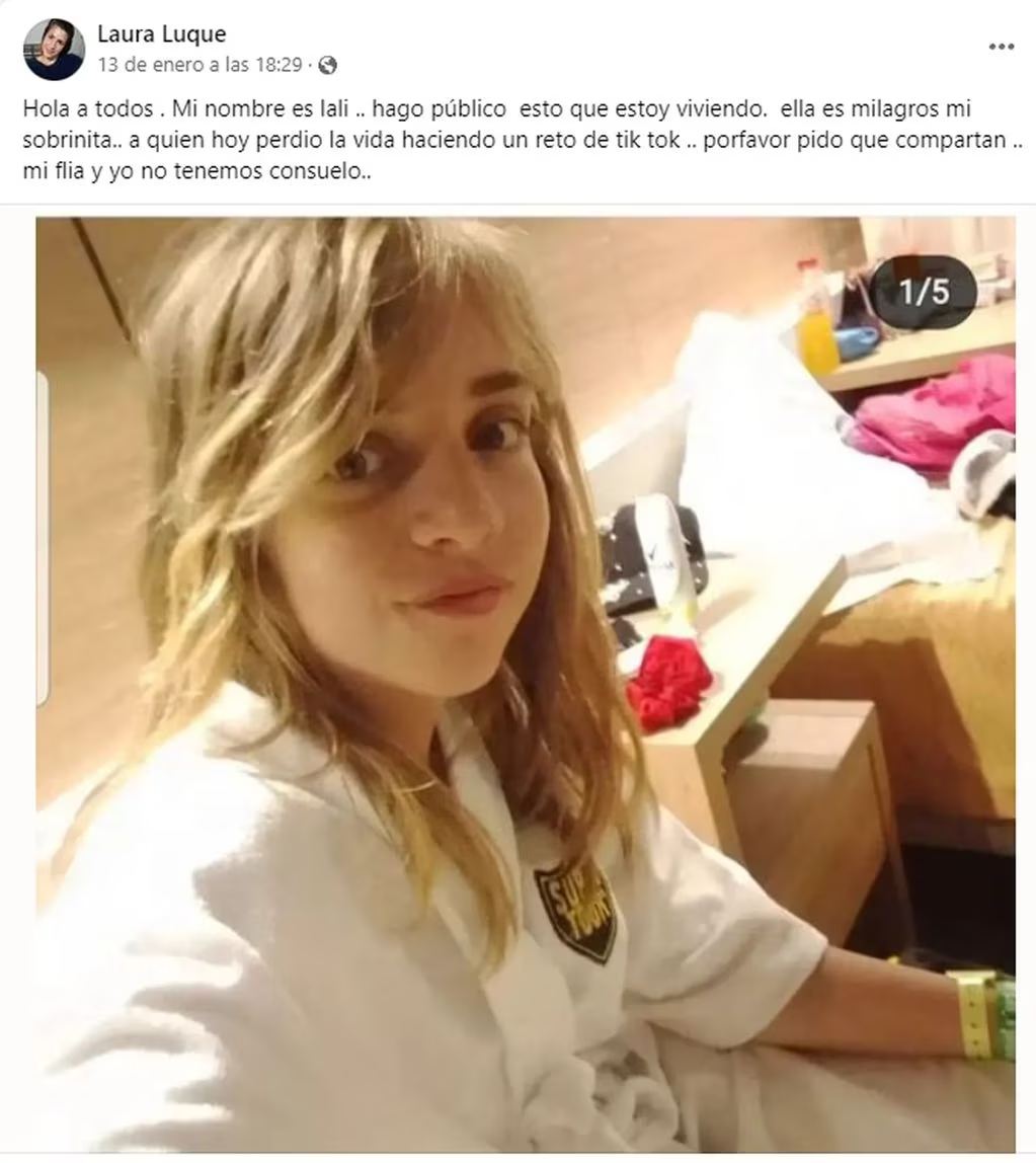 reto viral tiktok niña argentina