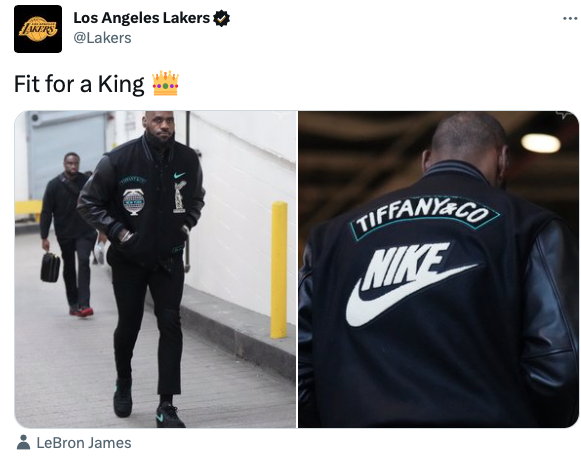 LeBron James Wears Tiffany & Co. x Nike Collab