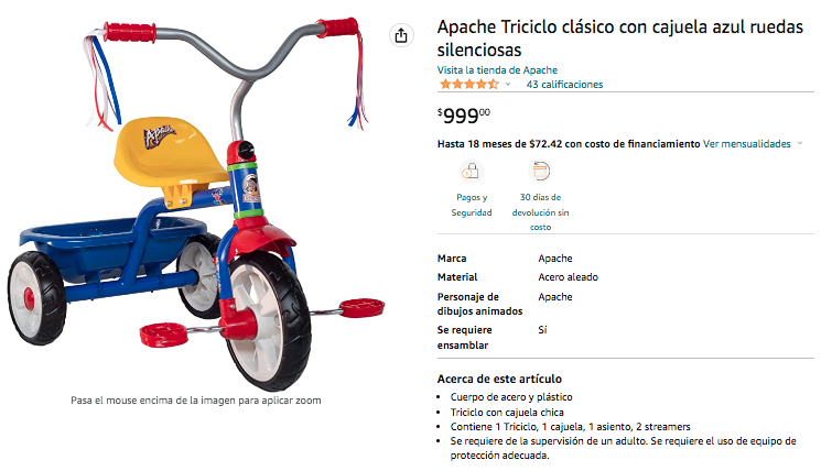 Triciclo Apache Chabelo - Amazon