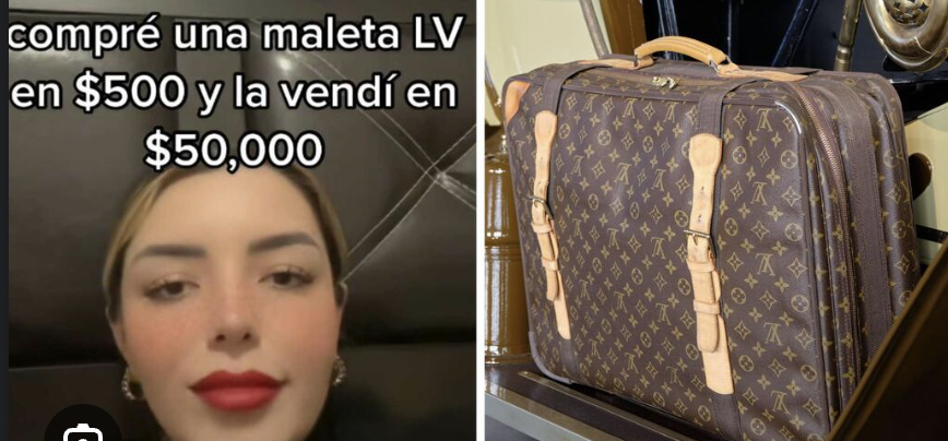 Compra maleta de Louis Vuitton en 500 pesos y la vende en 50 mil