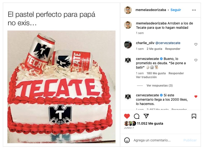  Tecate recreó el pastel viral de las redes sociales