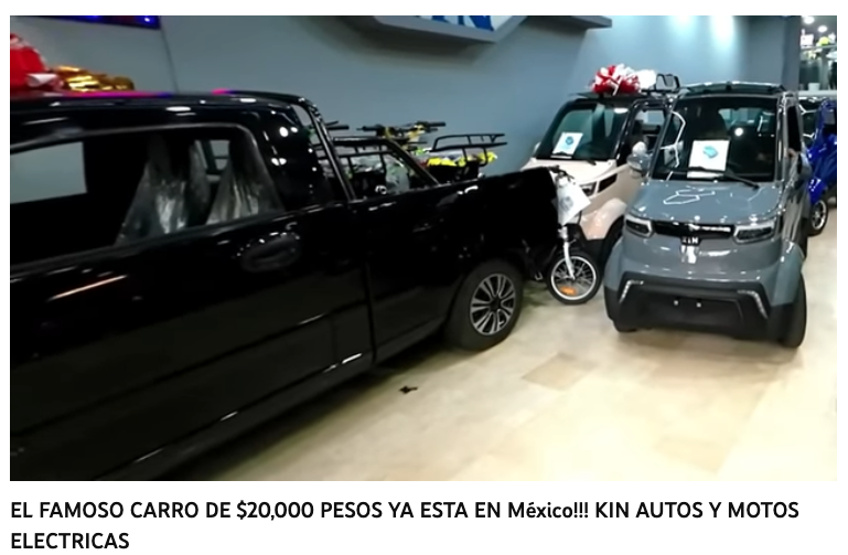 Kupują chiński samochód za 20 000 pesos, który jest wymieniony jako ATV