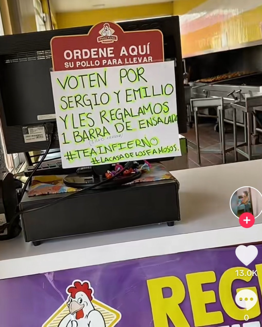 Ensalada gratis si votas en La Casa de los Famosos