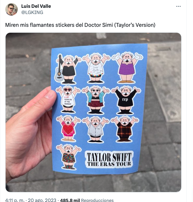 Crean stickers del Doctor Simi en el Taylor's Version