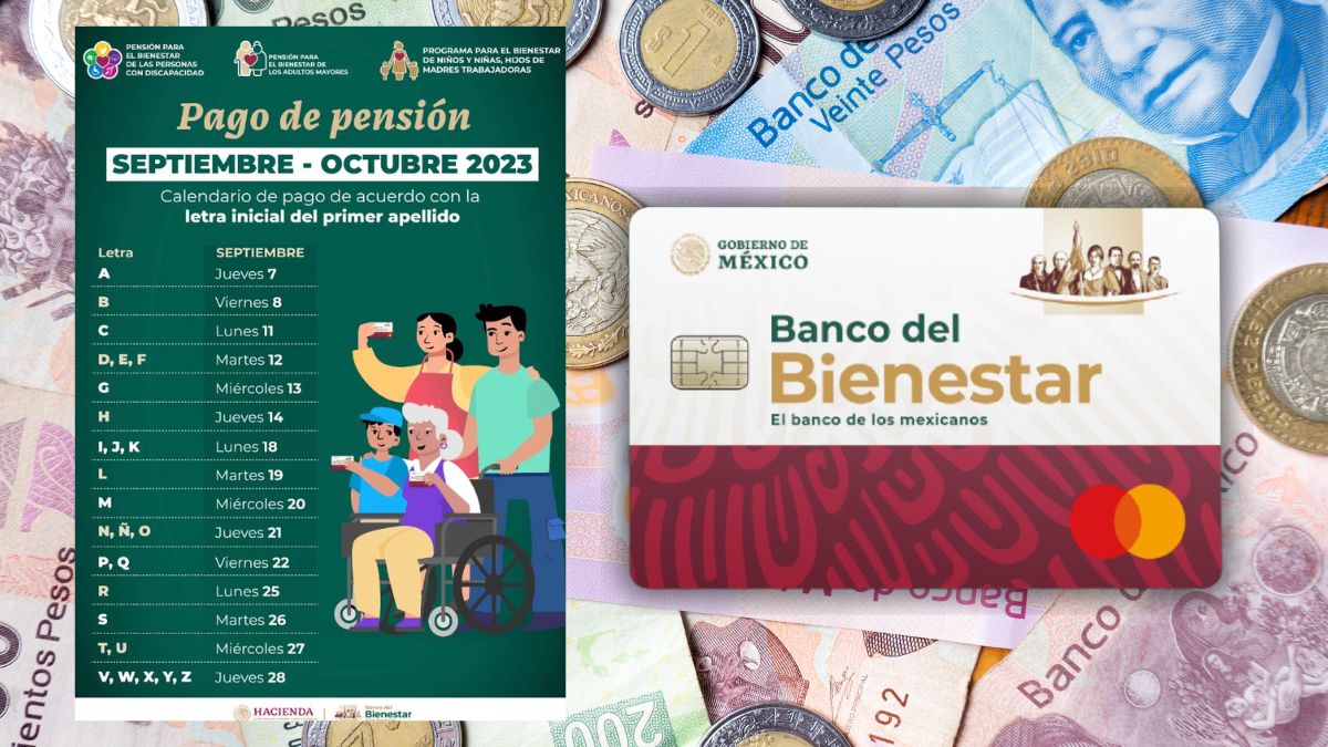 Pensión del Bienestar septiembre 2023. Calendario de pagos por apellido