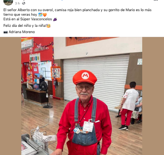 Empacador se disfraza de Mario Bros 