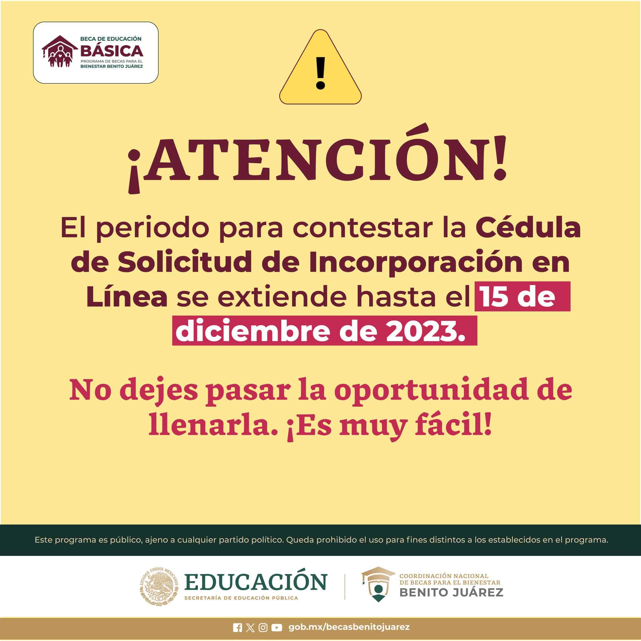 BECAS BENITO JUAREZ 15 DE DICIEMBRE CSI