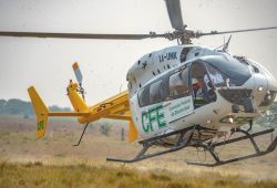 Un helicóptero de la CFE se desplomó en Morelos. Foto tomada del Instagram de la CFE