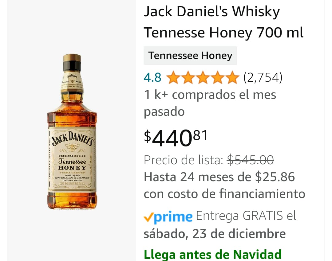 Jack Daniel's Whisky Tennessee Honey