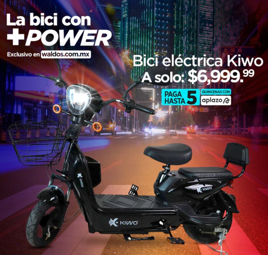 Bicicleta eléctrica Negra Kiwo – Waldo's