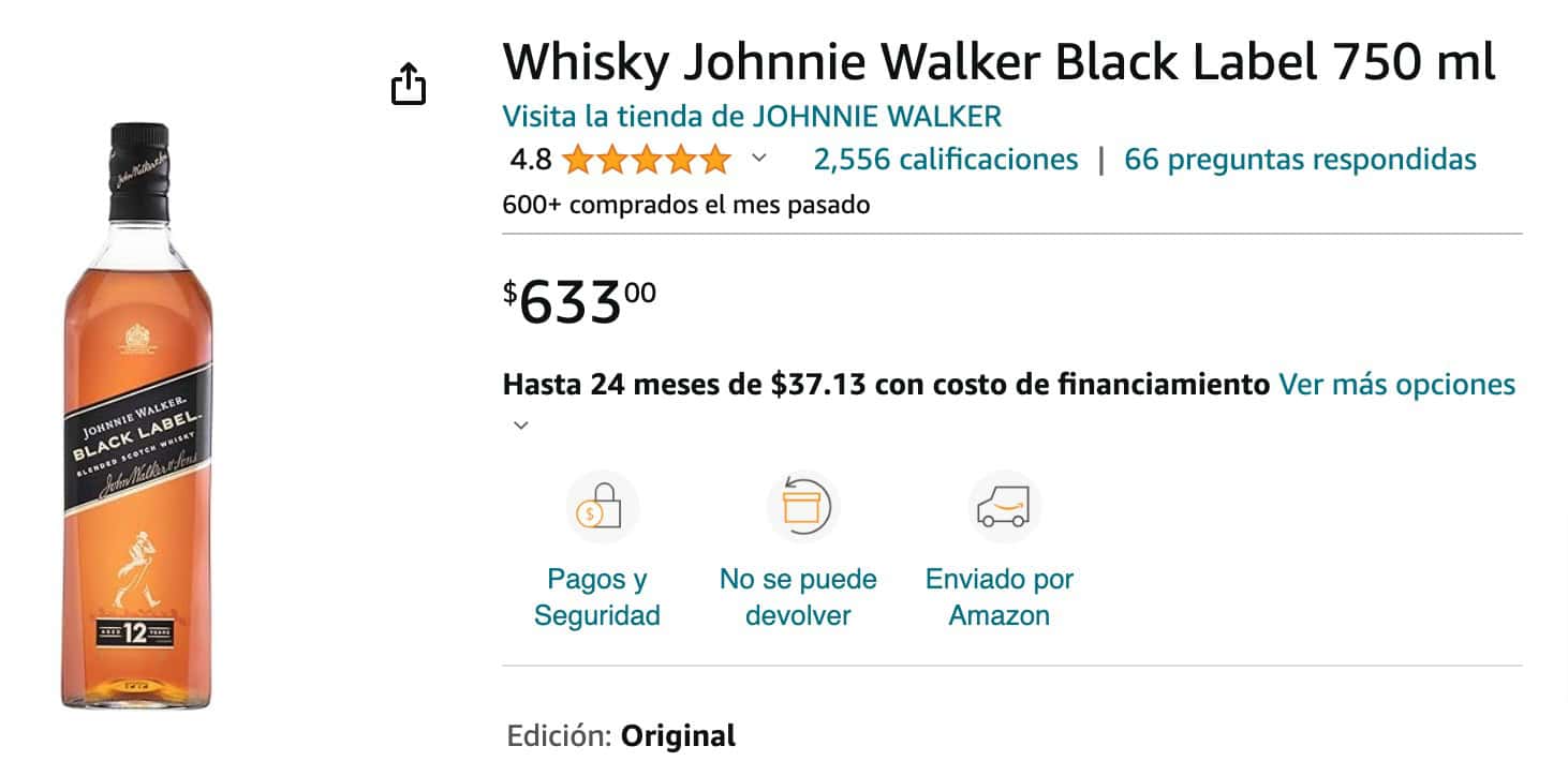 Whisky Johnnie Walker Black Label 