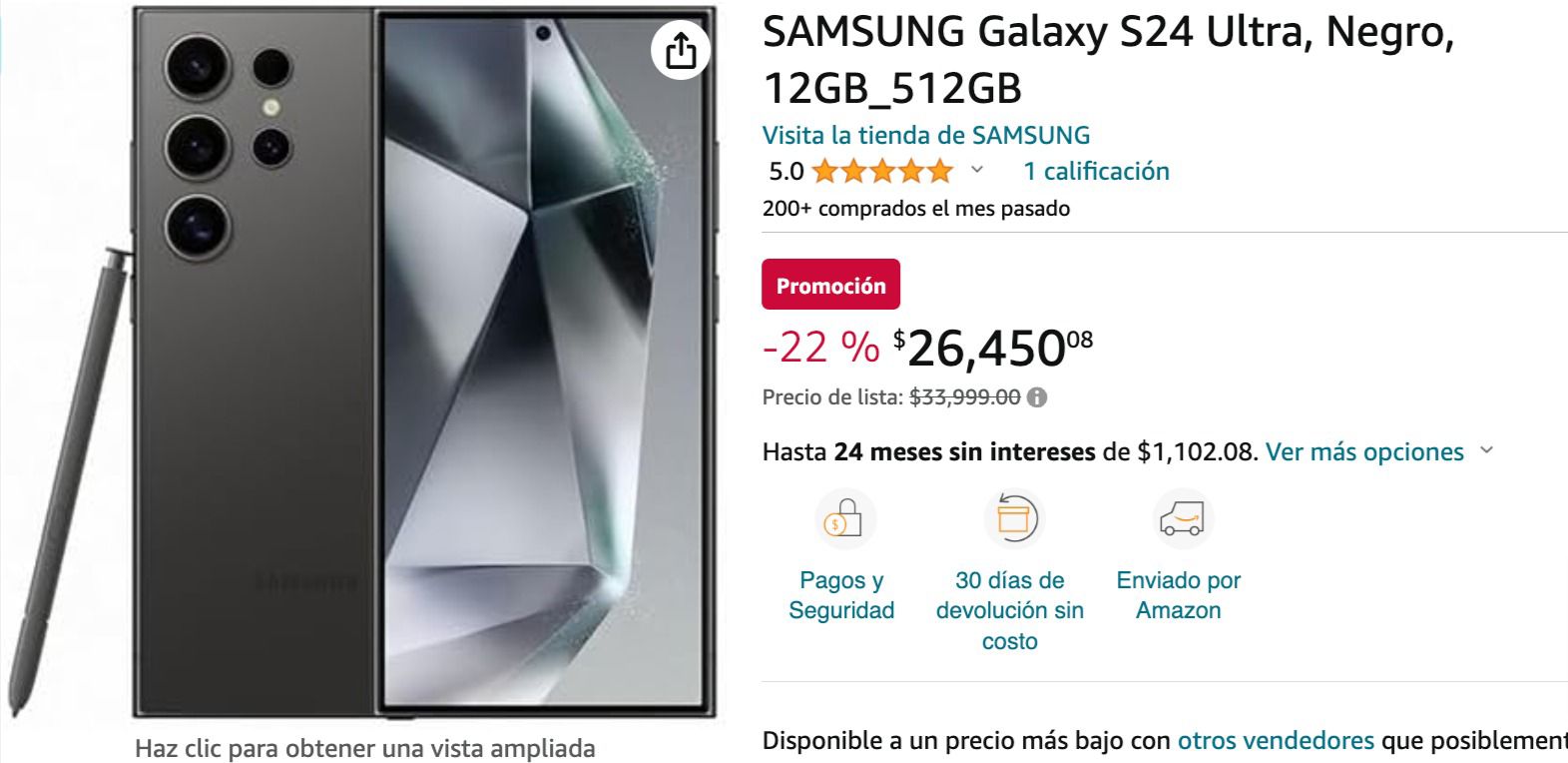 SAMSUNG GALAXY S24 ULTRA (12/512GB) – Palacio de los detalles