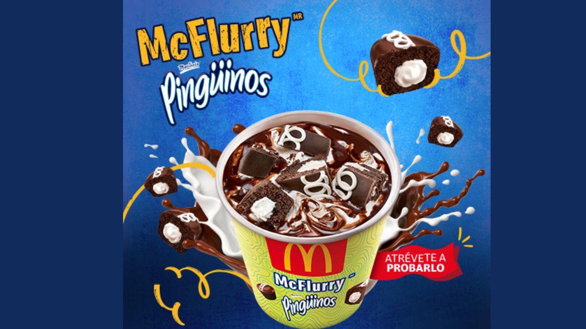 ¿Te atreves a probarlo? Así es el McFlurry Pingüinos de McDonald’s Foto: Especial