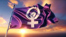 frases bandera feminista feminismo 8m 8 marzo dia de la mujer color morado